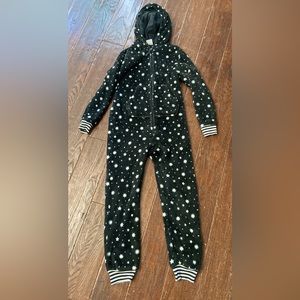 Girls art class fleece one piece pajamas